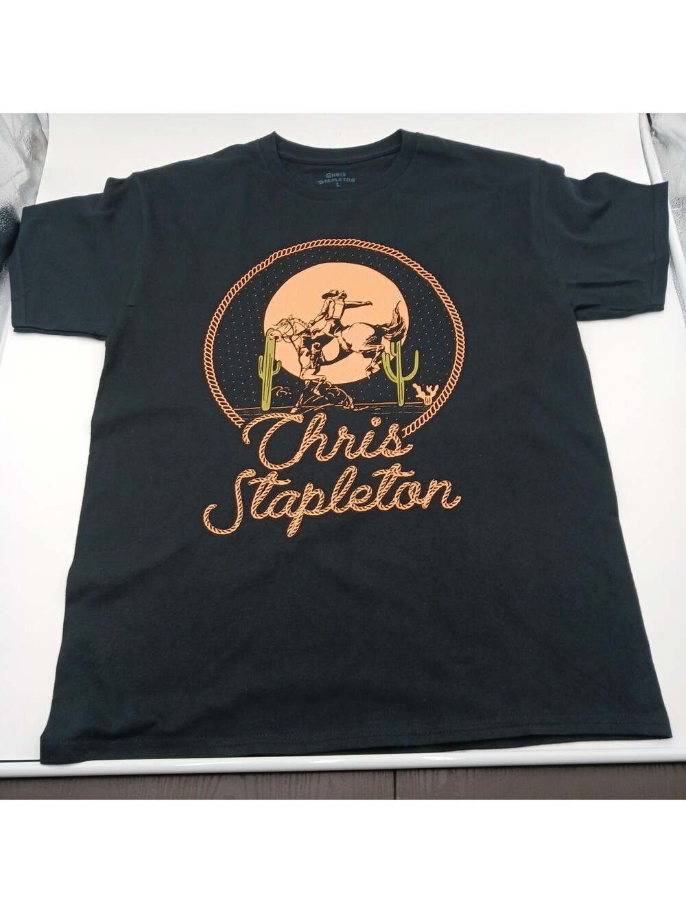 Chris Stapleton Short Sleeve T Shirt Size Large Tennessee Whiskey Orange Black
